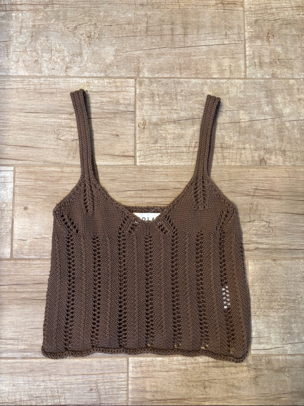 Solai Brown Knit Tank Top